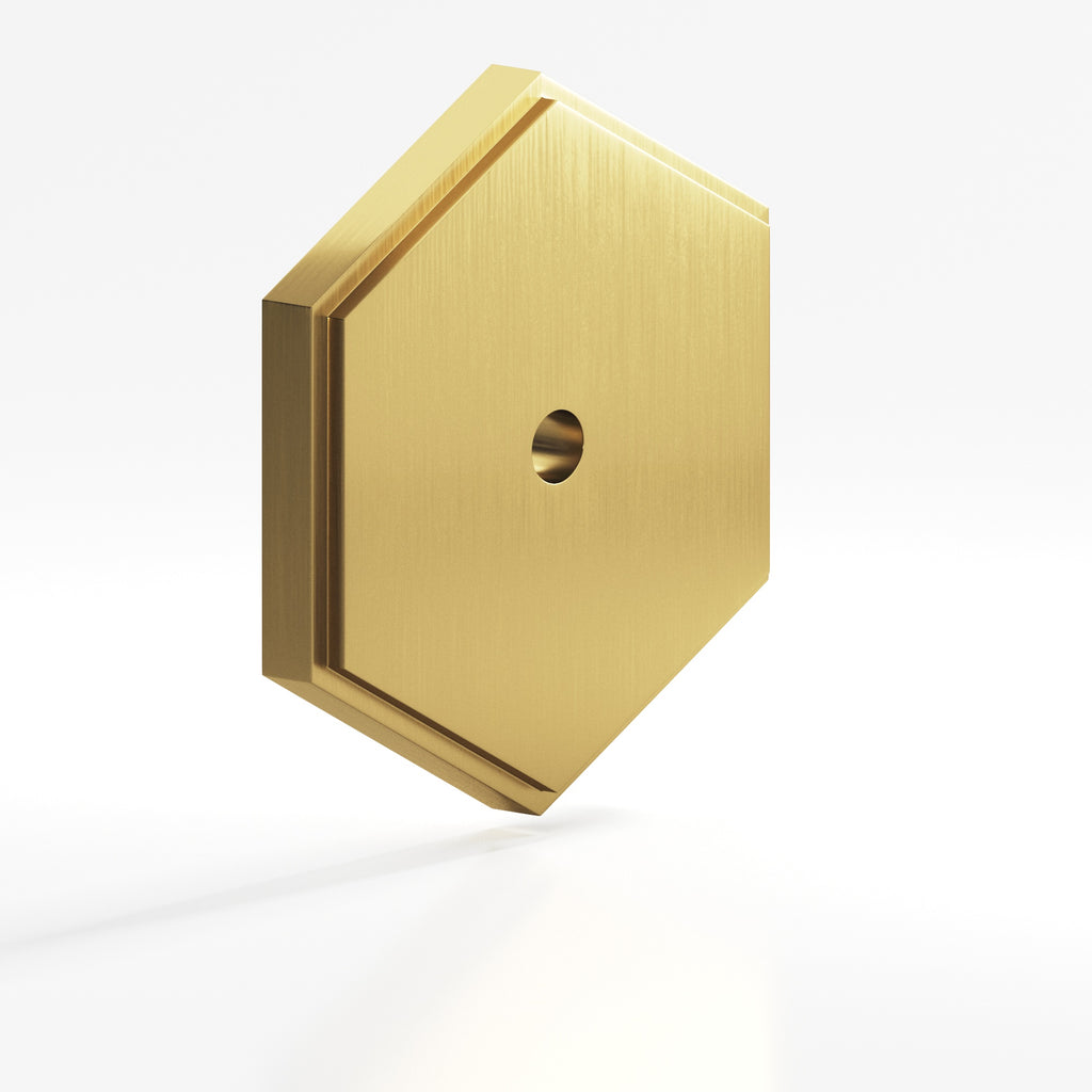 Colonial Bronze Series 9627 1.5" Hexagonal Stepped Backplate Unlacquered Satin Brass / 1.5"