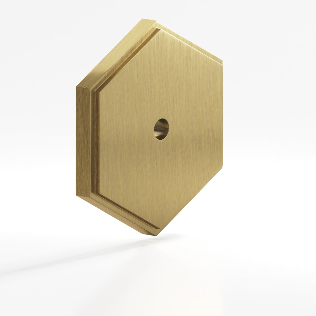 Colonial Bronze Series 9627 1.5" Hexagonal Stepped Backplate Antique Brass / 1.5"