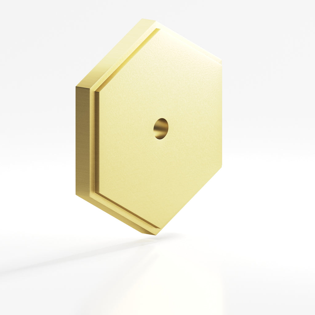 Colonial Bronze Series 9627 1.5" Hexagonal Stepped Backplate Matte Satin Brass / 1.5"