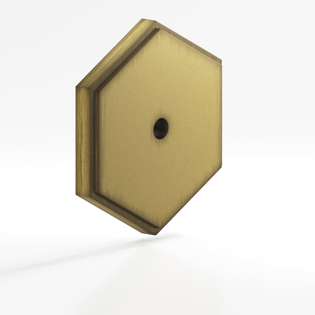 Colonial Bronze Series 9627 1.5" Hexagonal Stepped Backplate Matte Antique Satin Brass / 1.5"