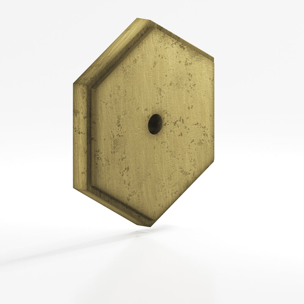Colonial Bronze Series 9627 1.5" Hexagonal Stepped Backplate Distressed Antique Brass / 1.5"
