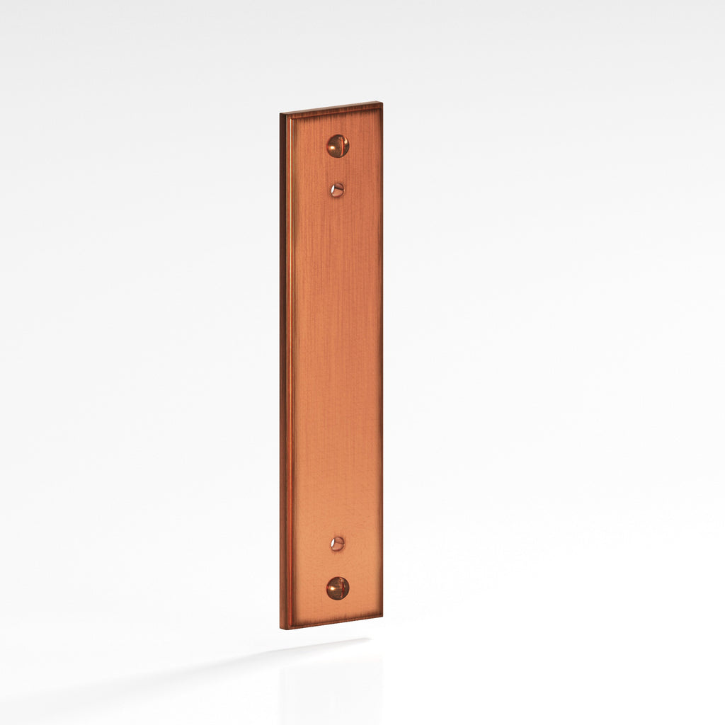 Colonial Bronze Series 9949 6" Rectangular Stepped Backplate With Exposed Finished Screws Antique Copper / 6"