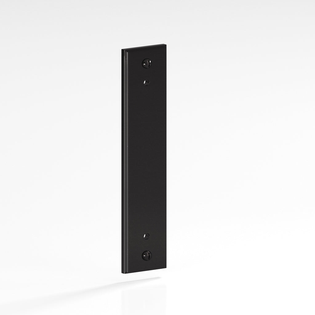 Colonial Bronze Series 9949 6" Rectangular Stepped Backplate With Exposed Finished Screws Satin Black / 6"