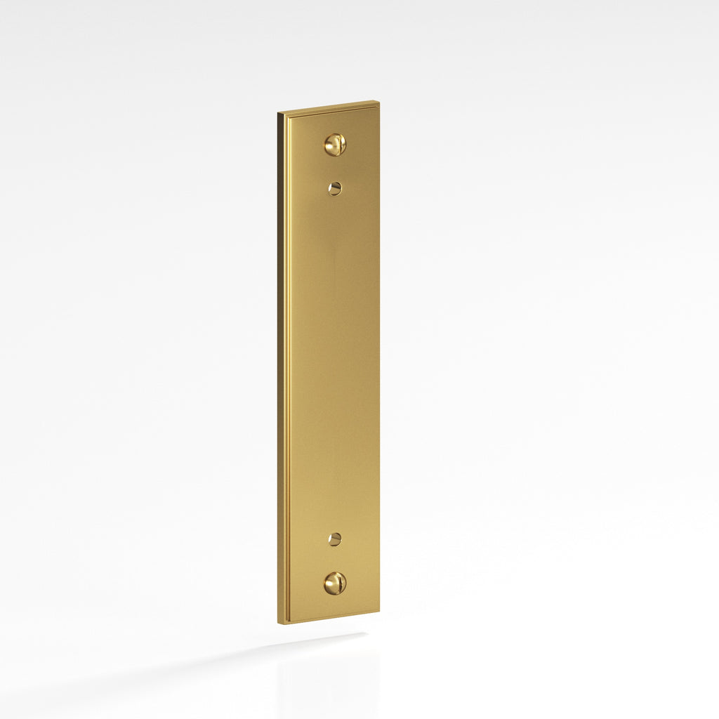 Colonial Bronze Series 9949 6" Rectangular Stepped Backplate With Exposed Finished Screws Satin Brass / 6"