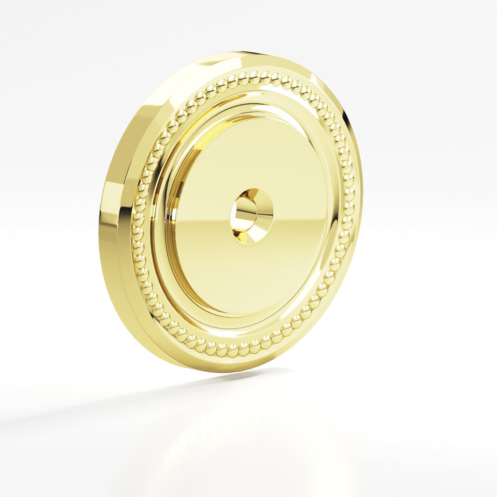 Colonial Bronze Series B203 1.5" Round Grooved Backplate Polished Brass / 1.5"