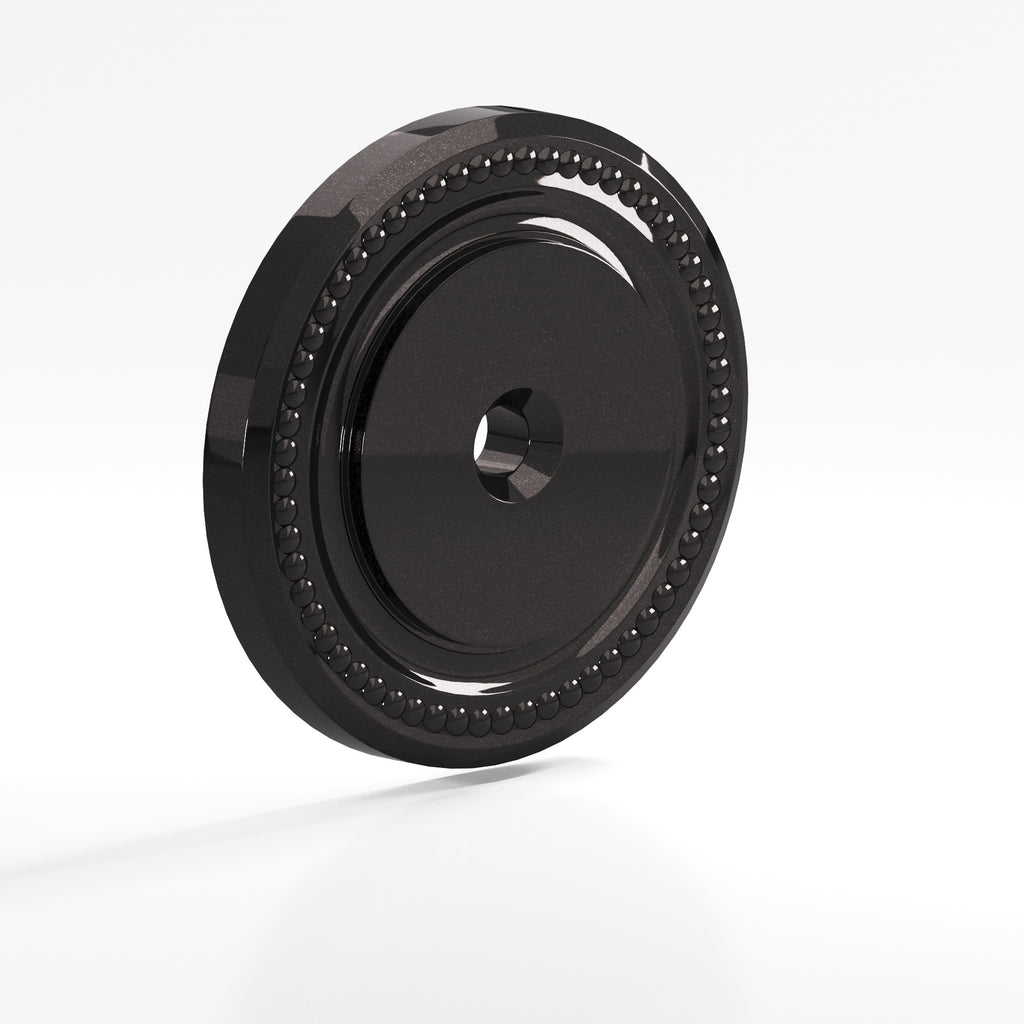 Colonial Bronze Series B9203 1.5" Round Grooved Backplate Satin Black / 1.5"