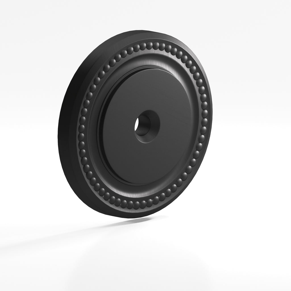 Colonial Bronze Series B203 1.5" Round Grooved Backplate Matte Satin Black / 1.5"