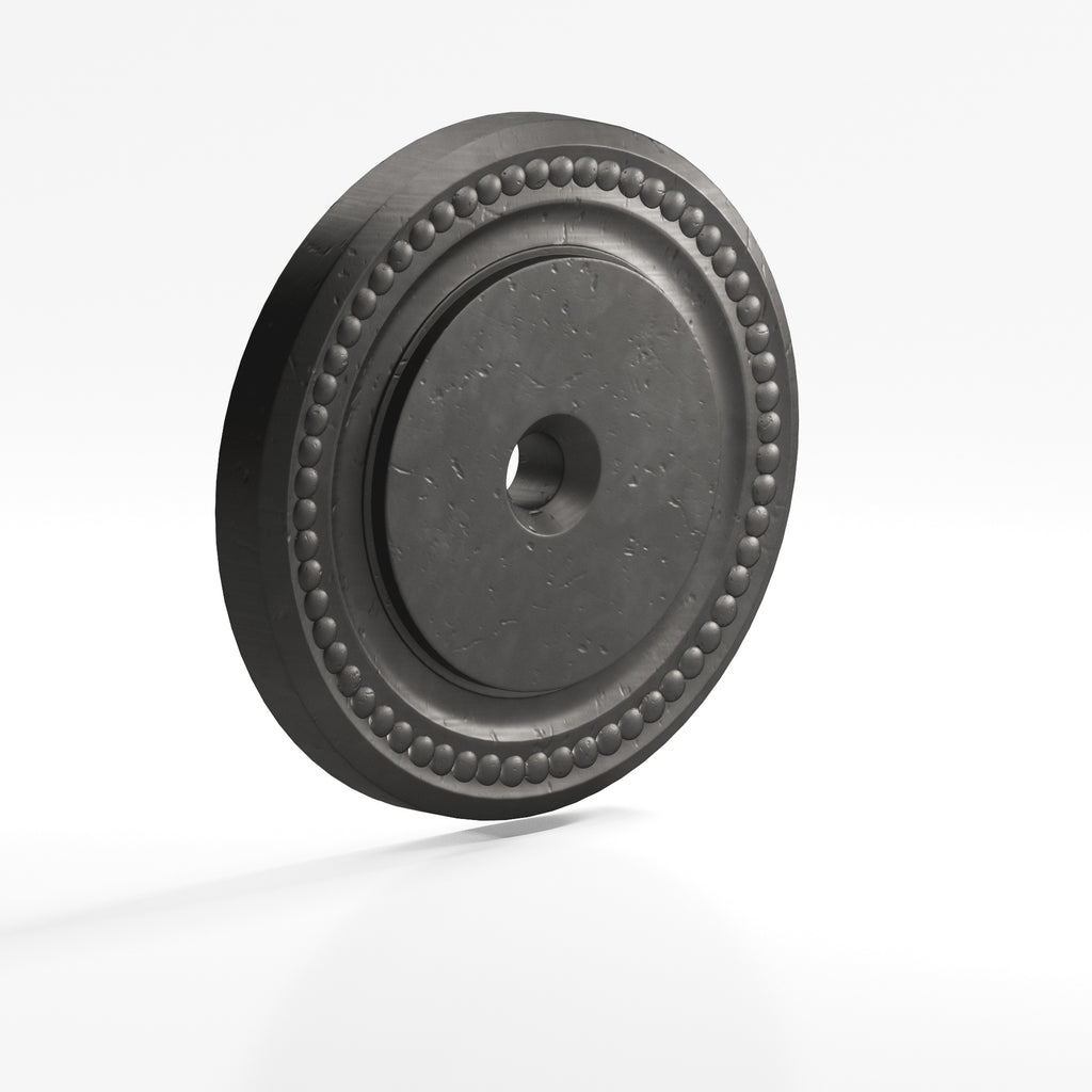 Colonial Bronze Series B203 1.5" Round Grooved Backplate Distressed Satin Black / 1.5"