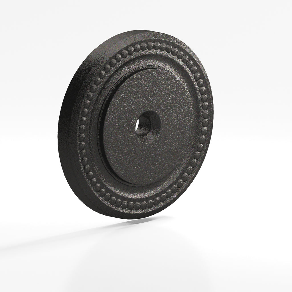 Colonial Bronze Series B203 1.5" Round Grooved Backplate Frost Black™ / 1.5"