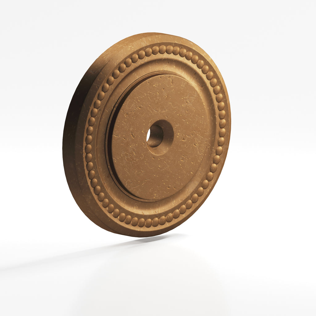 Colonial Bronze Series B203 1.5" Round Grooved Backplate Distressed Light Statuary Bronze / 1.5"