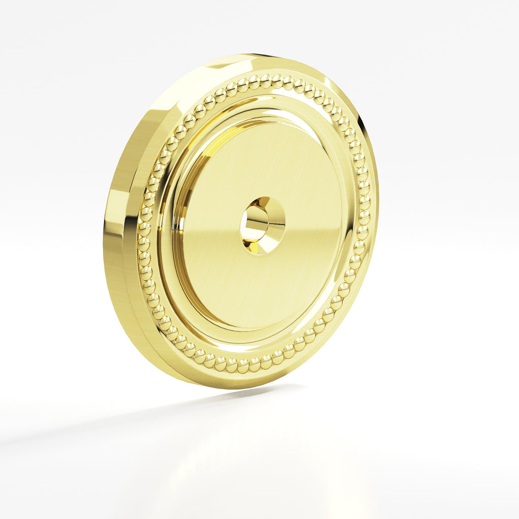 Colonial Bronze Series B203 1.5" Round Grooved Backplate Unlacquered Polished Brass / 1.5"