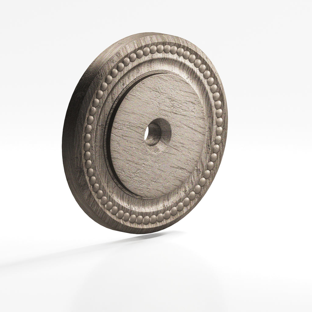 Colonial Bronze Series B9203 1.5" Round Grooved Backplate Distressed Pewter / 1.5"