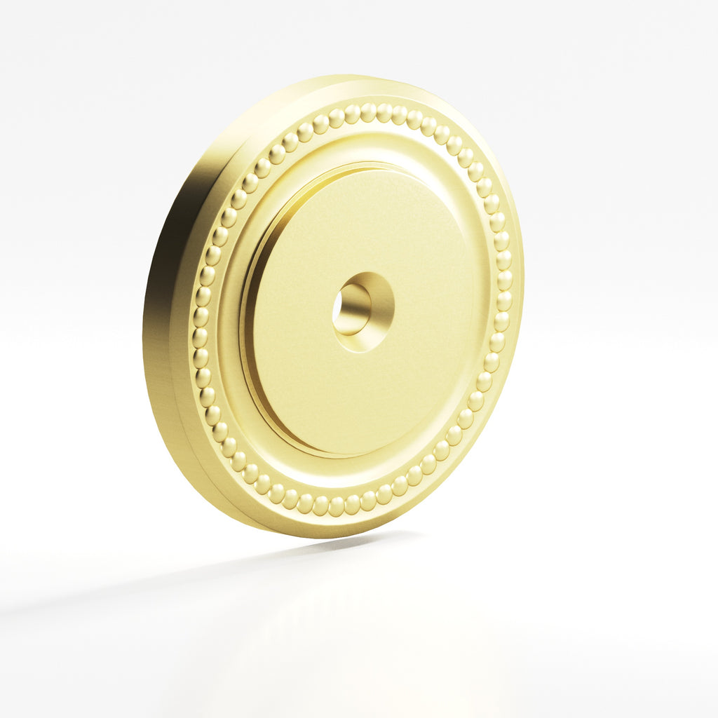 Colonial Bronze Series B9203 1.5" Round Grooved Backplate Matte Satin Brass / 1.5"