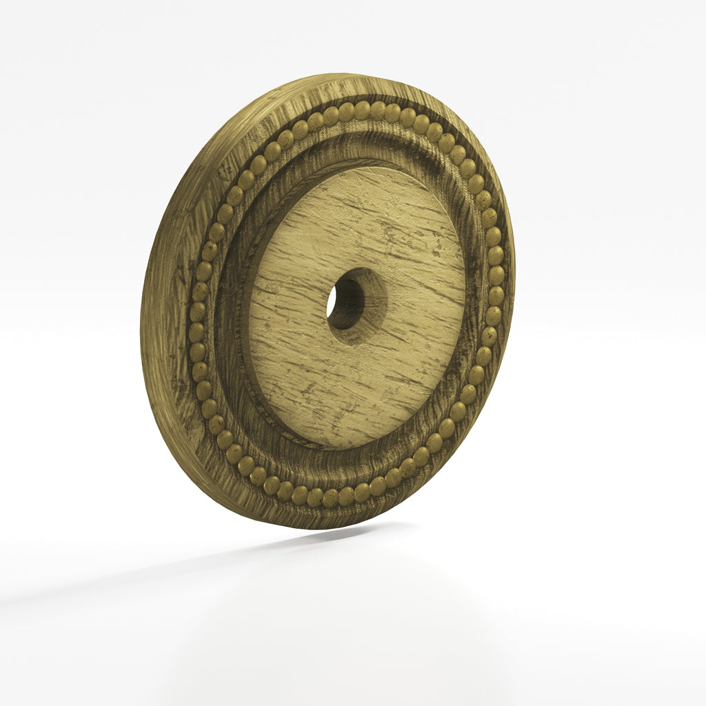 Colonial Bronze Series B203 1.5" Round Grooved Backplate Distressed Antique Brass / 1.5"