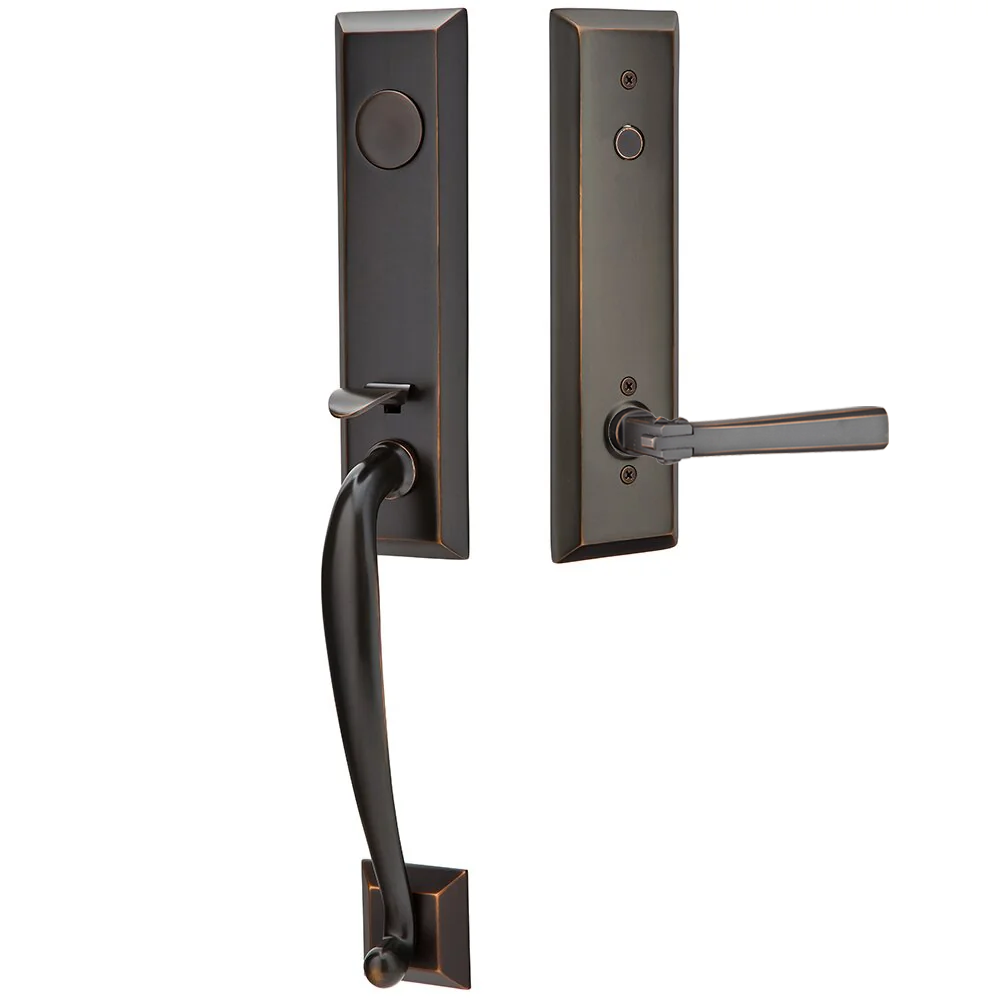 Emtek Adams Tubular Entryset Monolithic with Arts & Crafts Lever