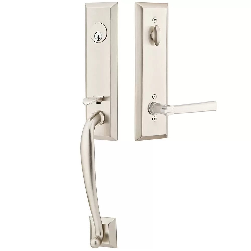 Emtek Adams Tubular Entryset Monolithic with Arts & Crafts Lever