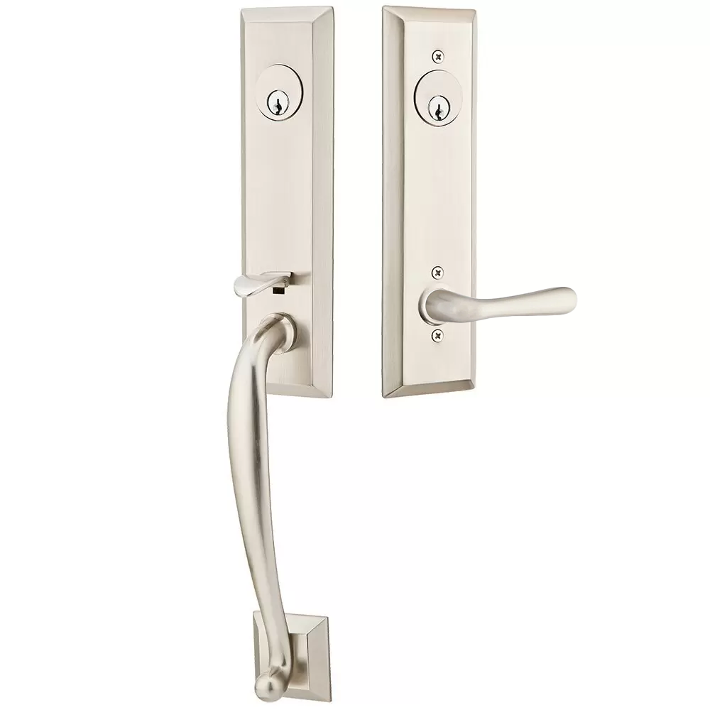 Emtek Adams Tubular Entryset Monolithic with Basel Lever