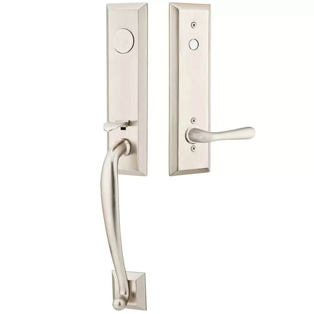 Emtek Adams Tubular Entryset Monolithic with Basel Lever