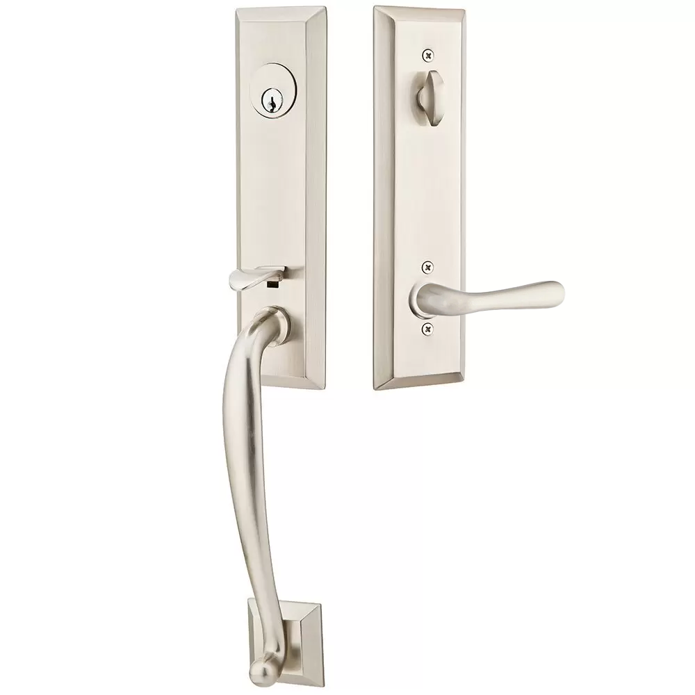 Emtek Adams Tubular Entryset Monolithic with Basel Lever