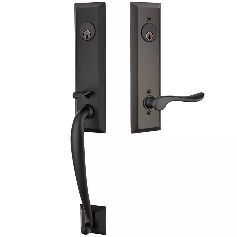 Emtek Adams Tubular Entryset Monolithic with Luzern Lever