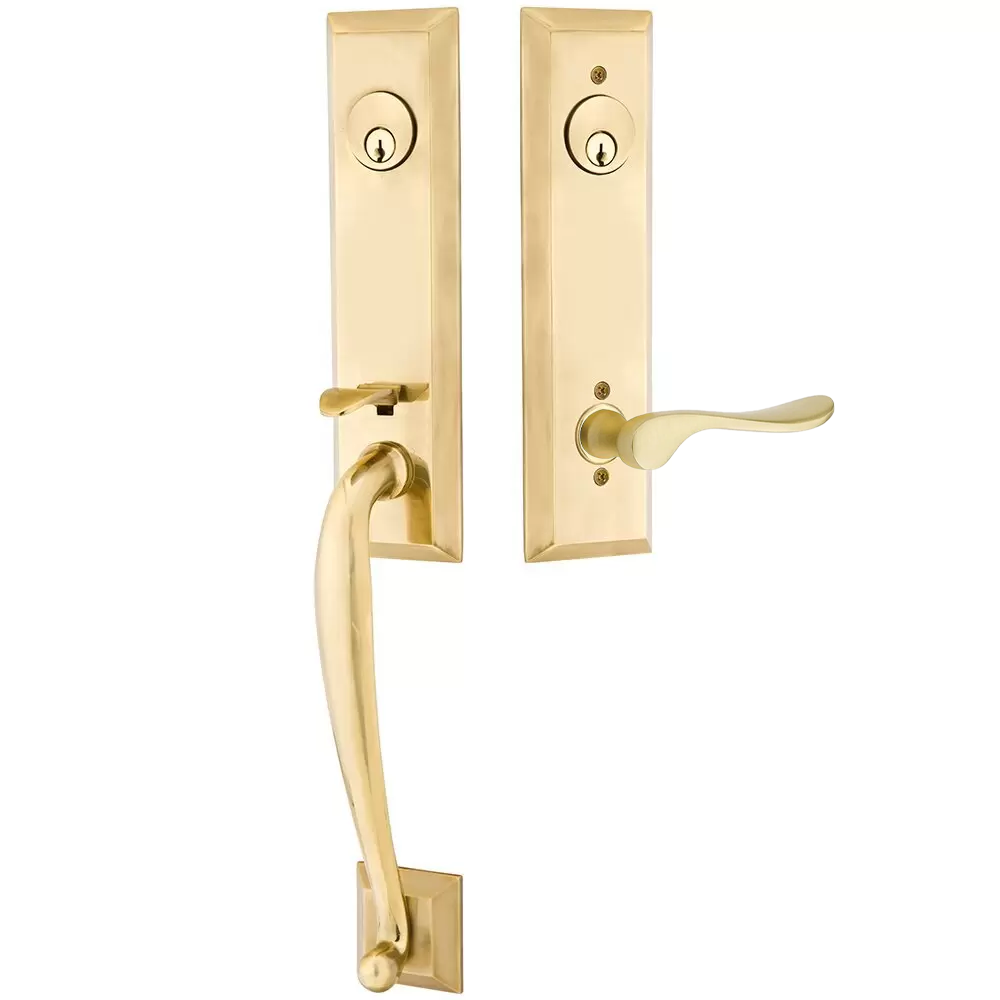 Emtek Adams Tubular Entryset Monolithic with Luzern Lever