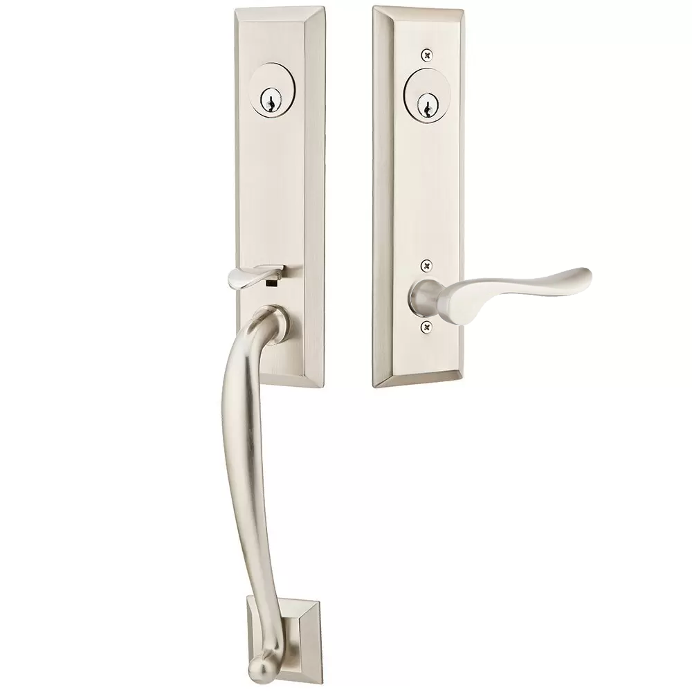 Emtek Adams Tubular Entryset Monolithic with Luzern Lever