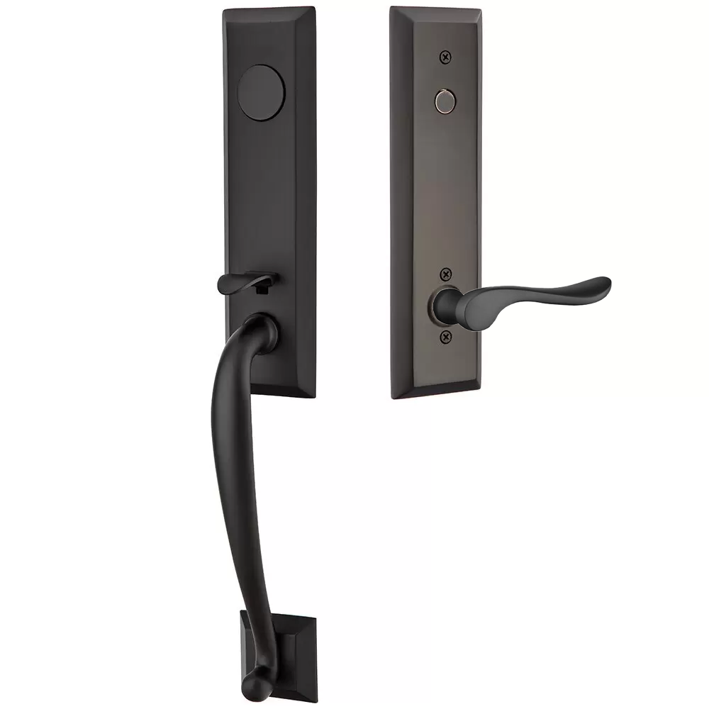 Emtek Adams Tubular Entryset Monolithic with Luzern Lever