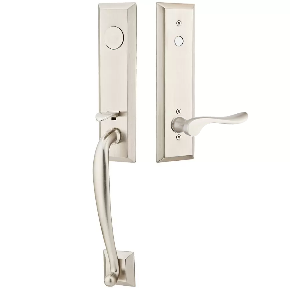 Emtek Adams Tubular Entryset Monolithic with Luzern Lever