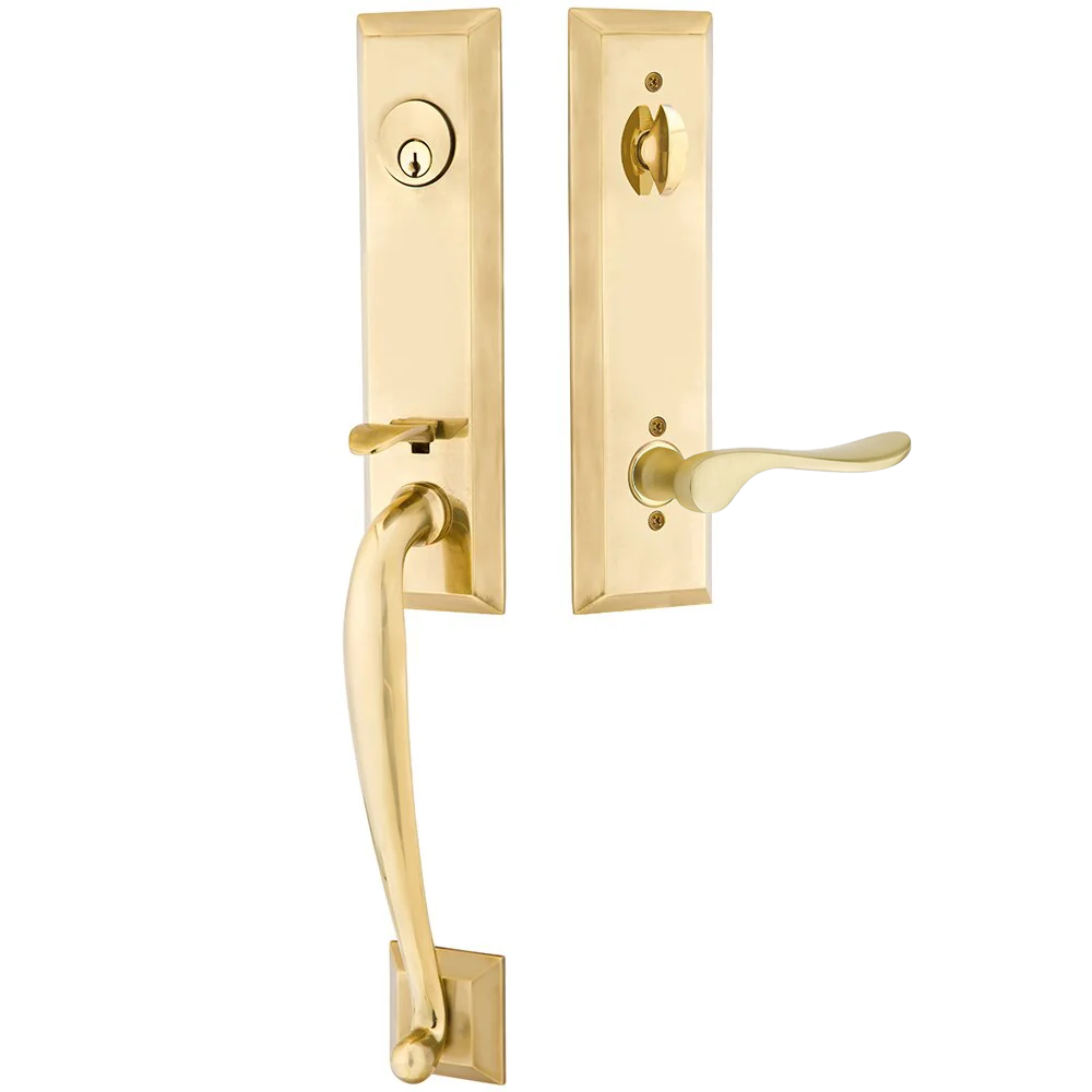 Emtek Adams Tubular Entryset Monolithic with Luzern Lever