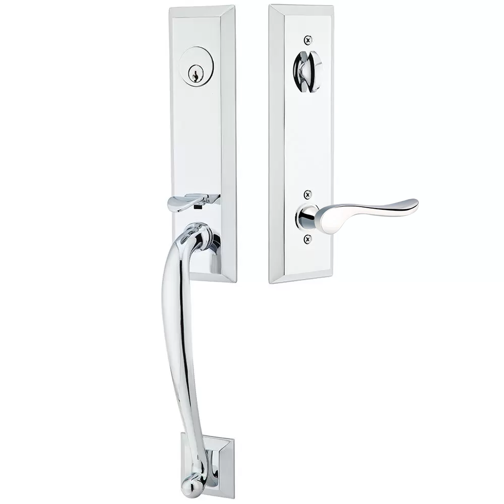 Emtek Adams Tubular Entryset Monolithic with Luzern Lever