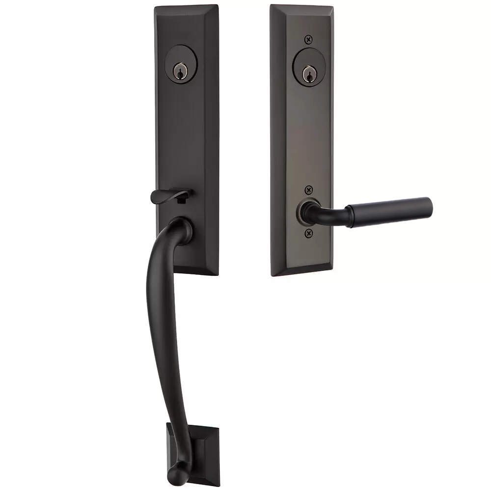 Emtek Adams Tubular Entryset Monolithic with Manning Lever