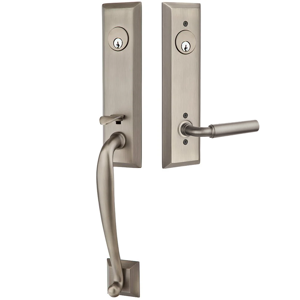 Emtek Adams Tubular Entryset Monolithic with Manning Lever