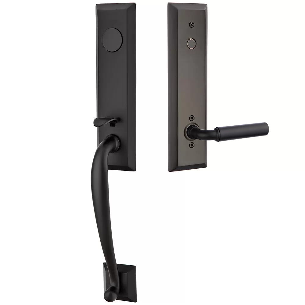 Emtek Adams Tubular Entryset Monolithic with Manning Lever