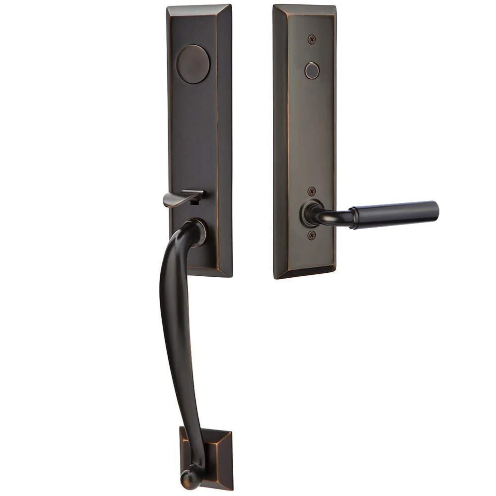 Emtek Adams Tubular Entryset Monolithic with Manning Lever