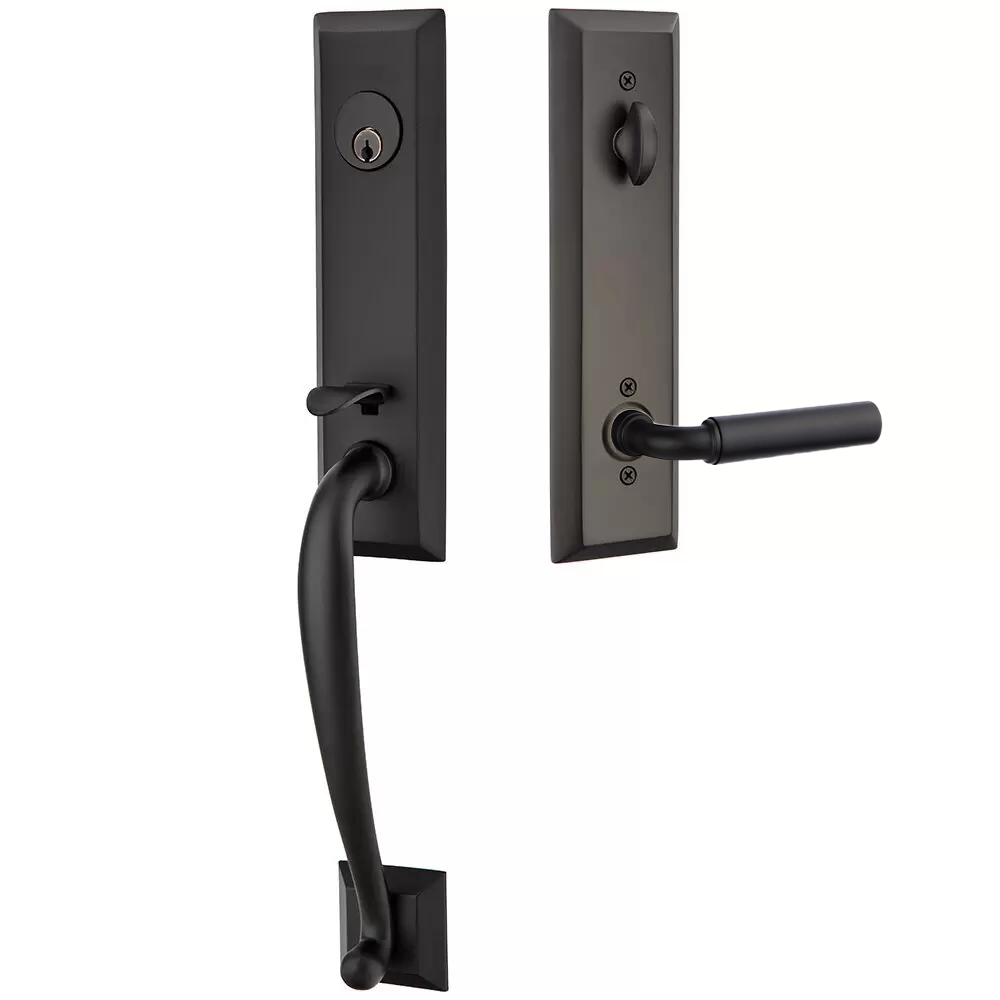 Emtek Adams Tubular Entryset Monolithic with Manning Lever