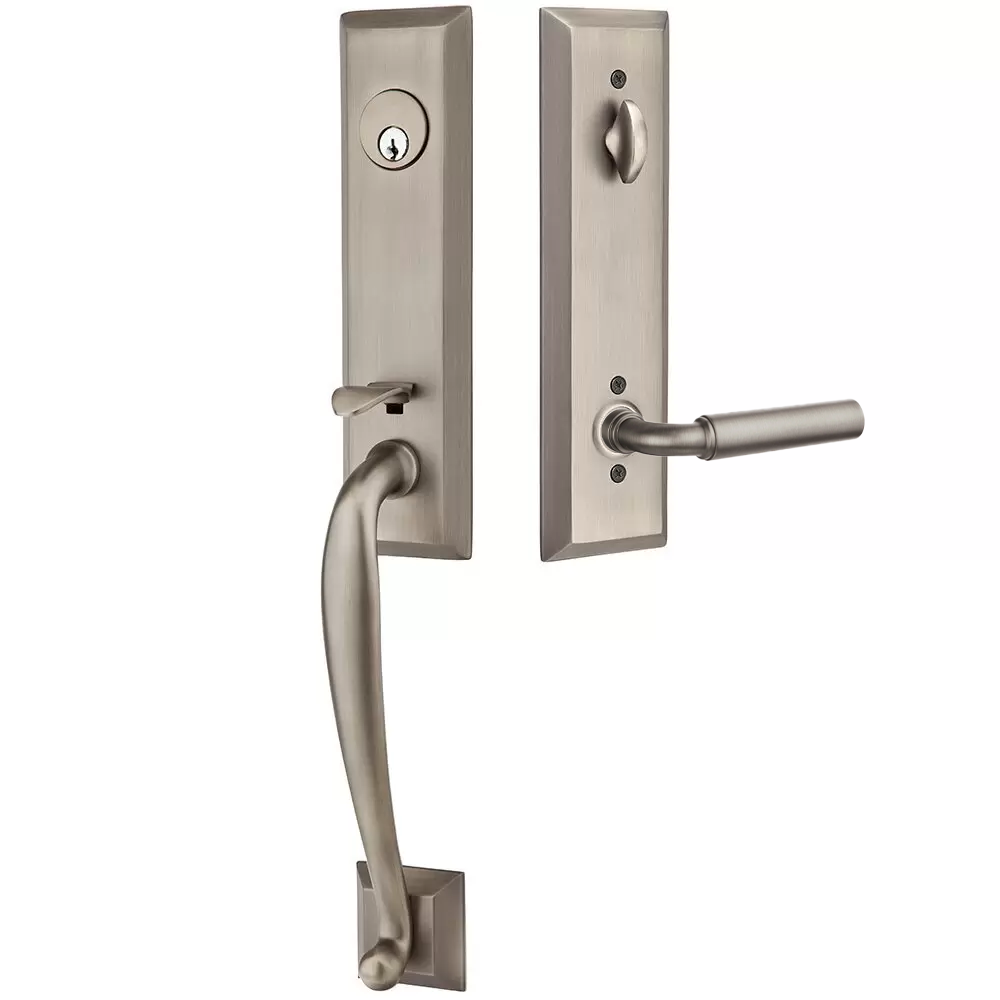 Emtek Adams Tubular Entryset Monolithic with Manning Lever