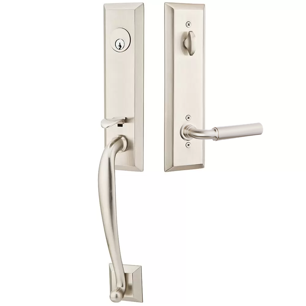 Emtek Adams Tubular Entryset Monolithic with Manning Lever