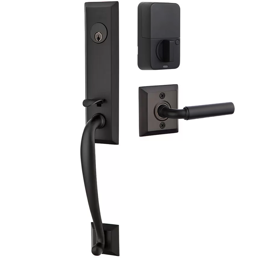 Emtek Adams Tubular Entryset Monolithic with Manning Lever