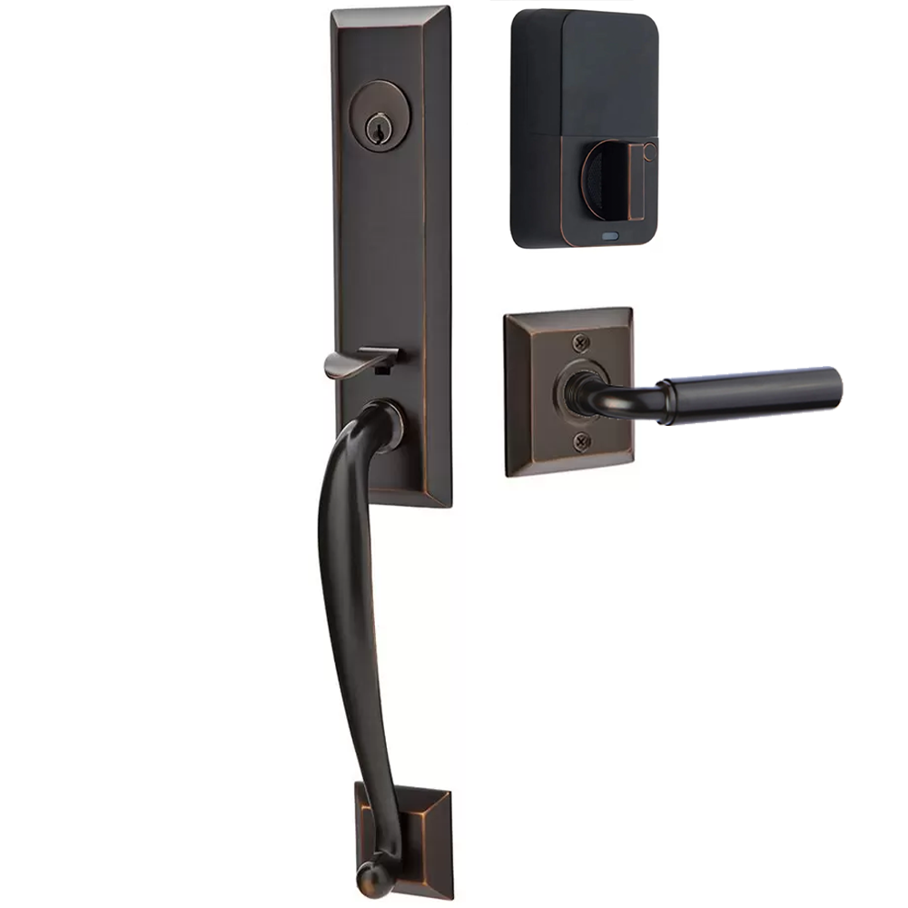 Emtek Adams Tubular Entryset Monolithic with Manning Lever