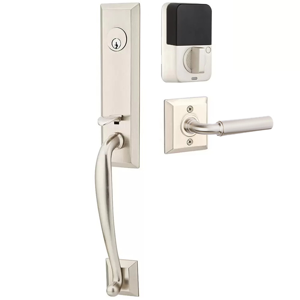 Emtek Adams Tubular Entryset Monolithic with Manning Lever