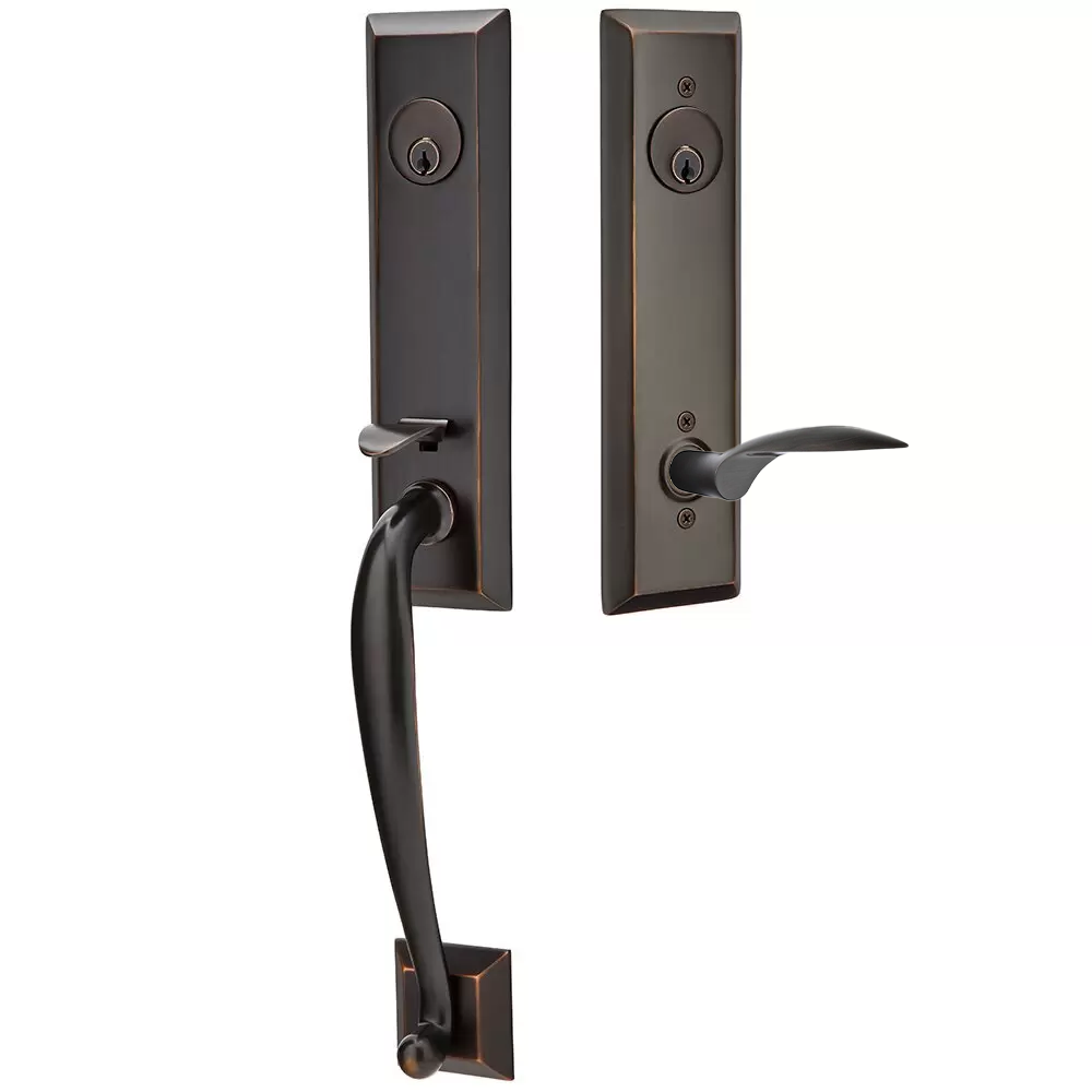 Emtek Adams Tubular Entryset Monolithic with Mercury Lever