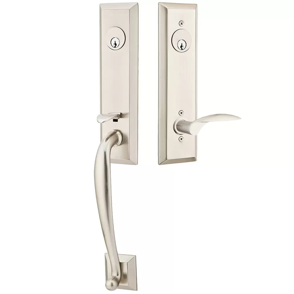 Emtek Adams Tubular Entryset Monolithic with Mercury Lever