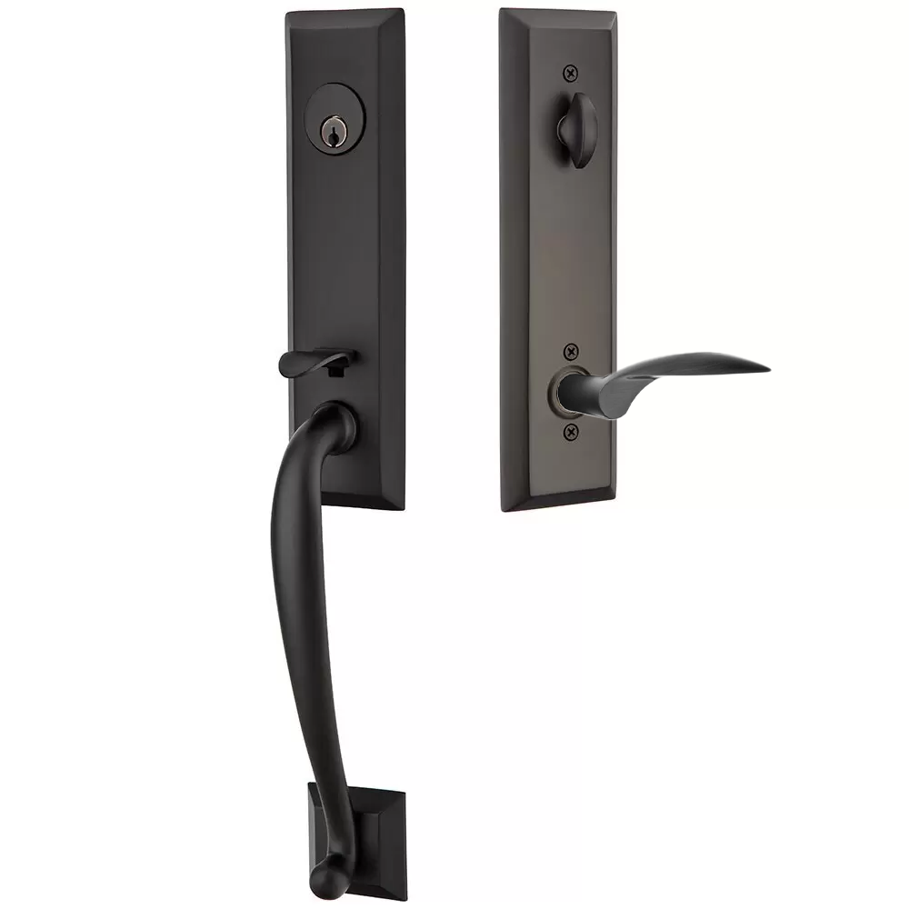 Emtek Adams Tubular Entryset Monolithic with Mercury Lever