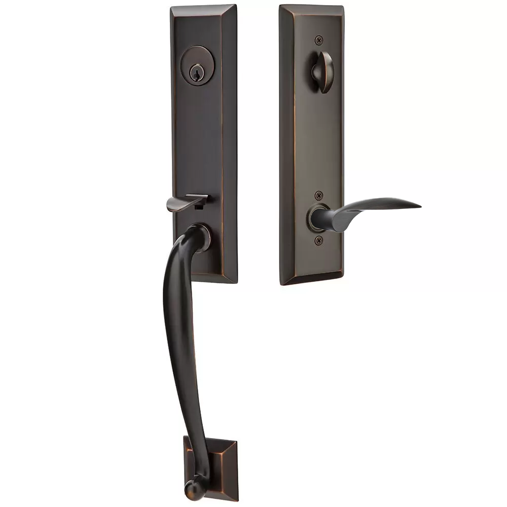 Emtek Adams Tubular Entryset Monolithic with Mercury Lever