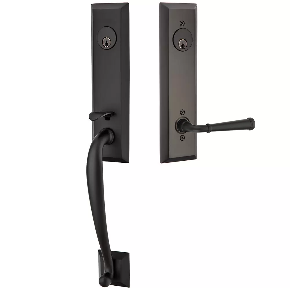 Emtek Adams Tubular Entryset Monolithic with Merrimack Lever