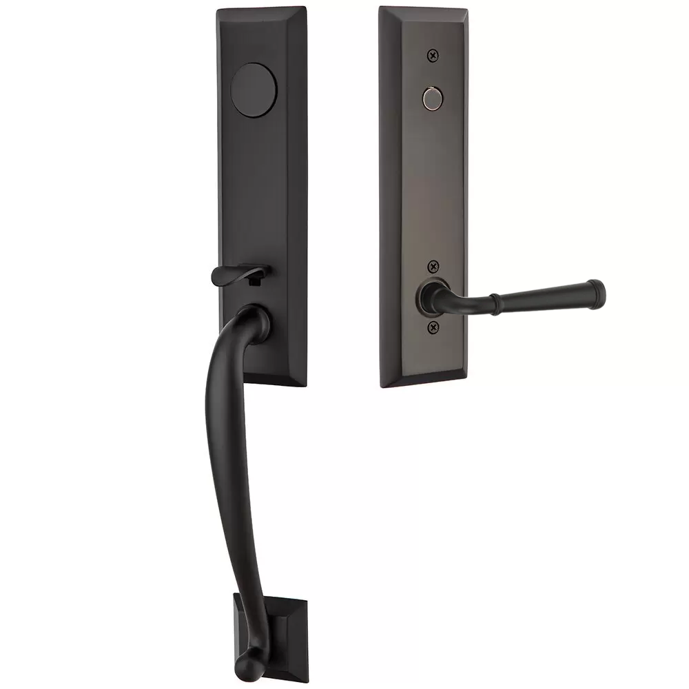 Emtek Adams Tubular Entryset Monolithic with Merrimack Lever