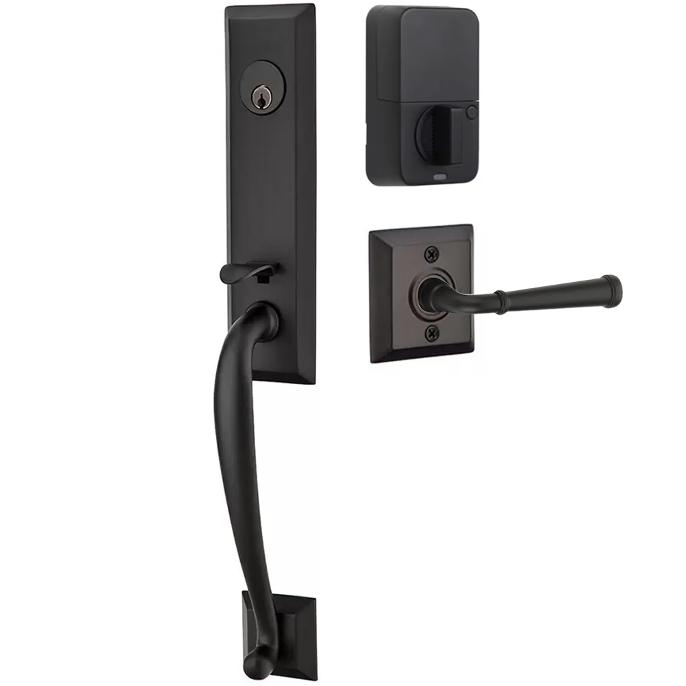 Emtek Adams Tubular Entryset Monolithic with Merrimack Lever