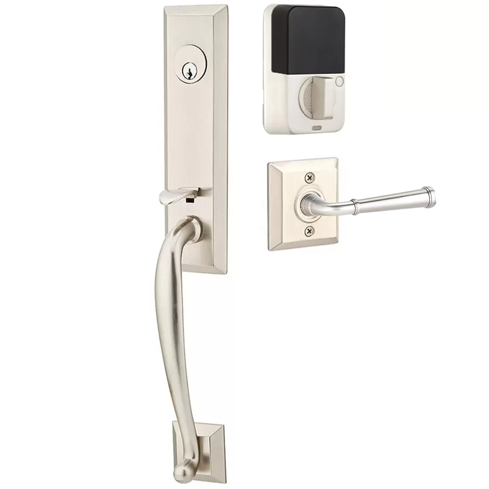 Emtek Adams Tubular Entryset Monolithic with Merrimack Lever