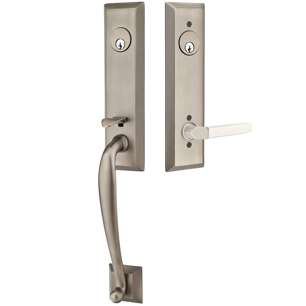 Emtek Adams Tubular Entryset Monolithic with Milano Lever