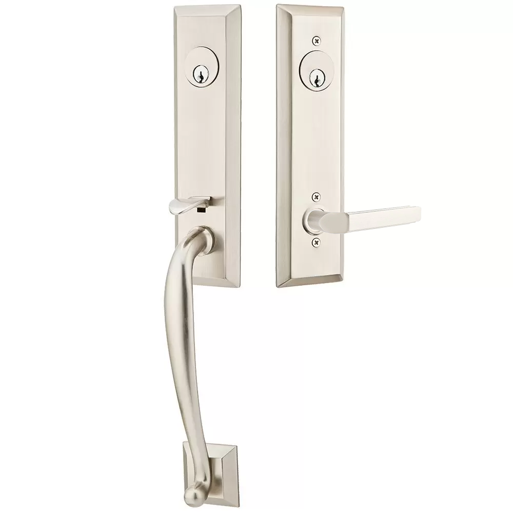 Emtek Adams Tubular Entryset Monolithic with Milano Lever